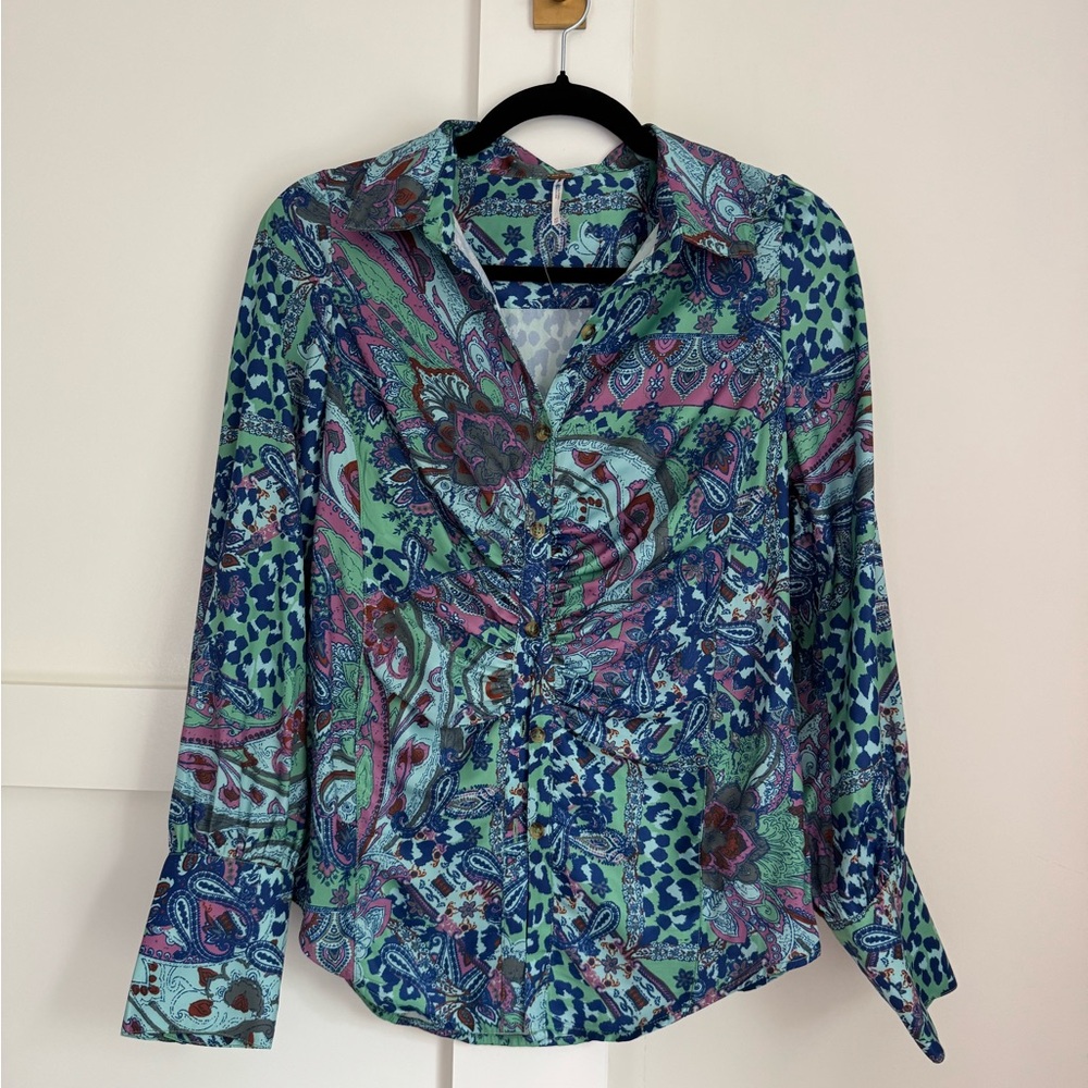 Free People Bianca Printed Blouse